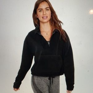 NEW PINK Victoria’s Secret polar quarter zip cropped top